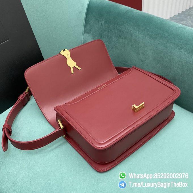 Best Clone YSL Solferino Medium Satchel Opyum Red In Box Saint Laurent Leather with Front Flap and Silver Metal YSL Closure SKU 6343050SX0W6008 05