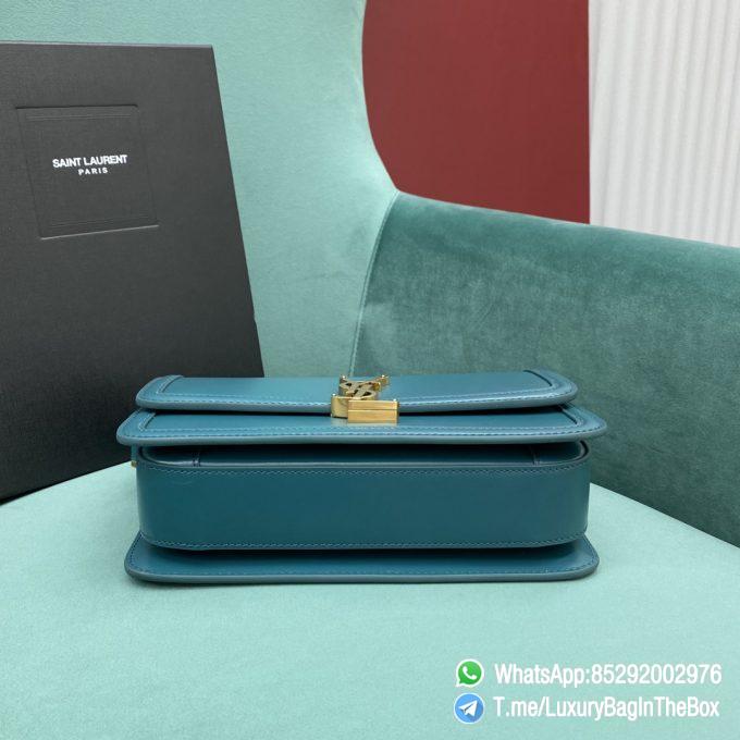 Best Quality Clone YSL Solferino Medium Satchel Bag Blue In Box Saint Laurent Leather with Front Flap Bronze Metal Hardware Metal YSL Initials Closure SKU 634305 04