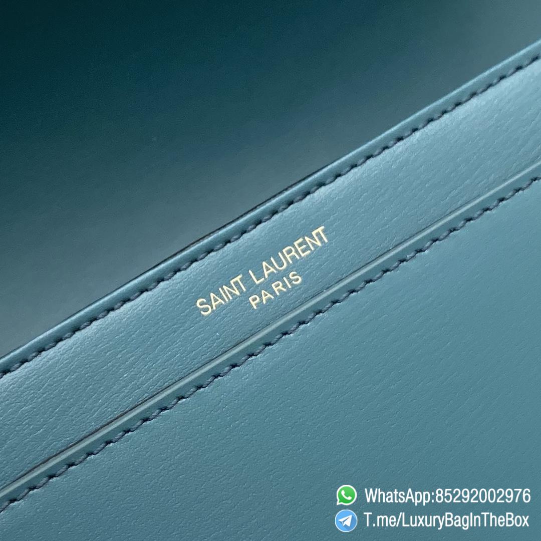 Best Quality Clone YSL Solferino Medium Satchel Bag Blue In Box Saint Laurent Leather with Front Flap Bronze Metal Hardware Metal YSL Initials Closure SKU 634305 08