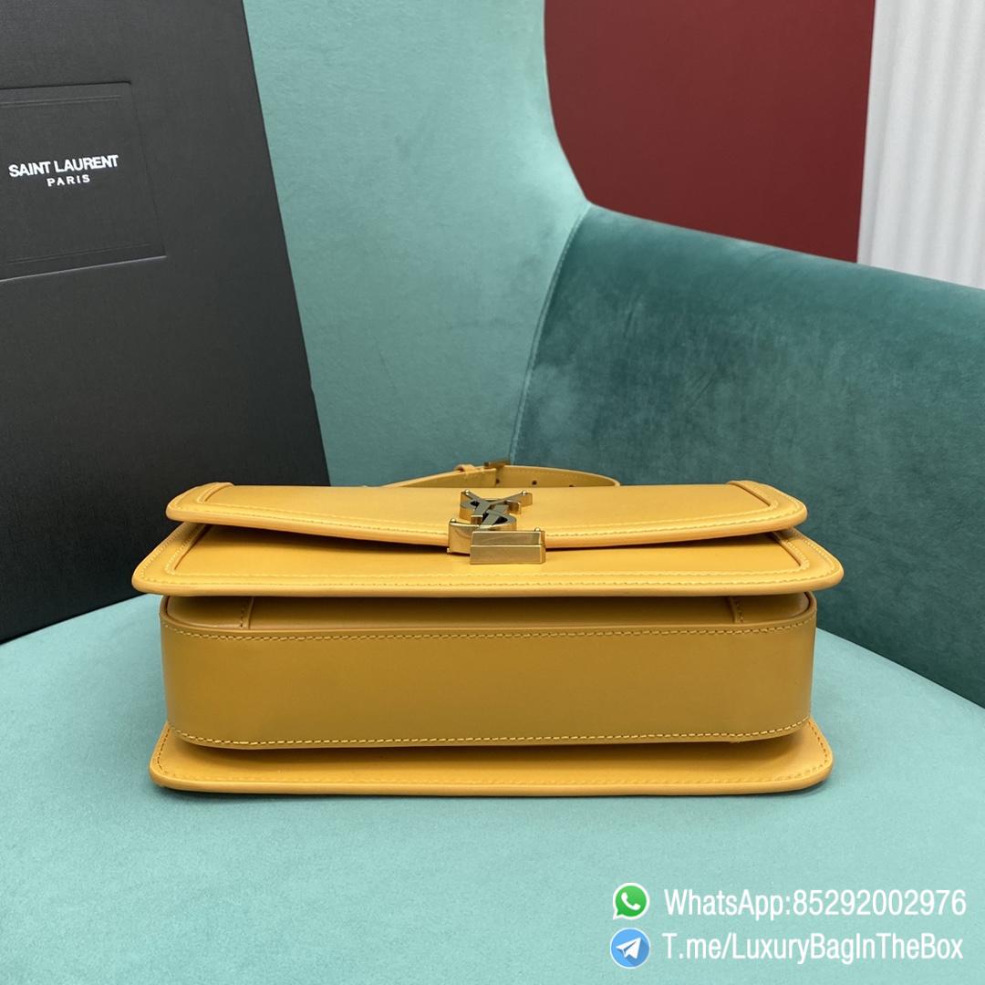 Best Quality Clone YSL Solferino Medium Satchel Bag Honey Yellow In Box Saint Laurent Leather with Front Flap Bronze Metal Hardware Metal YSL Initials Closure SKU 634305 04
