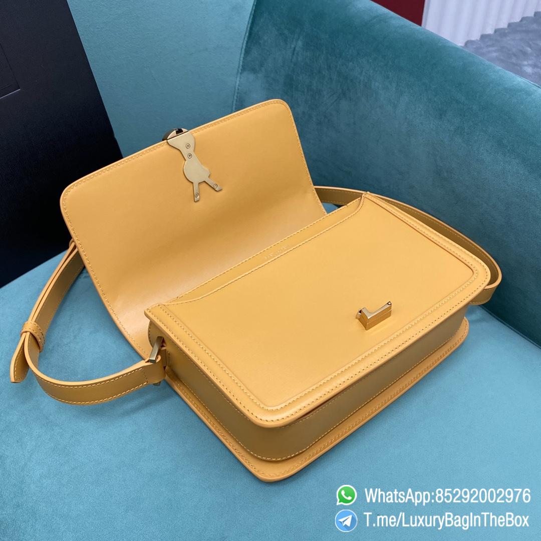 Best Quality Clone YSL Solferino Medium Satchel Bag Honey Yellow In Box Saint Laurent Leather with Front Flap Bronze Metal Hardware Metal YSL Initials Closure SKU 634305 05