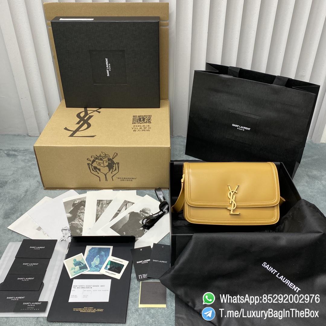 Best Quality Clone YSL Solferino Medium Satchel Bag Honey Yellow In Box Saint Laurent Leather with Front Flap Bronze Metal Hardware Metal YSL Initials Closure SKU 634305 10