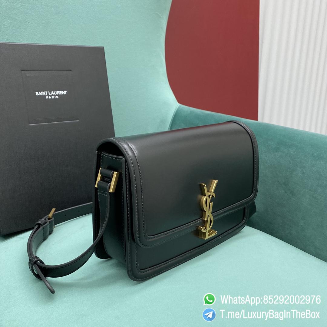 Best Replica YSL Solferino Medium Satchel Bag Black In Box Saint Laurent Leather with Front Flap Bronze Metal Hardware Metal YSL Initials Closure SKU 6343050SX0W1000 02