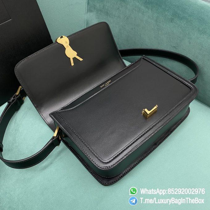 Best Replica YSL Solferino Medium Satchel Bag Black In Box Saint Laurent Leather with Front Flap Bronze Metal Hardware Metal YSL Initials Closure SKU 6343050SX0W1000 04 1