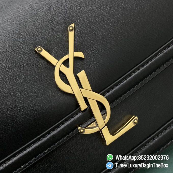 Best Replica YSL Solferino Medium Satchel Bag Black In Box Saint Laurent Leather with Front Flap Bronze Metal Hardware Metal YSL Initials Closure SKU 6343050SX0W1000 05