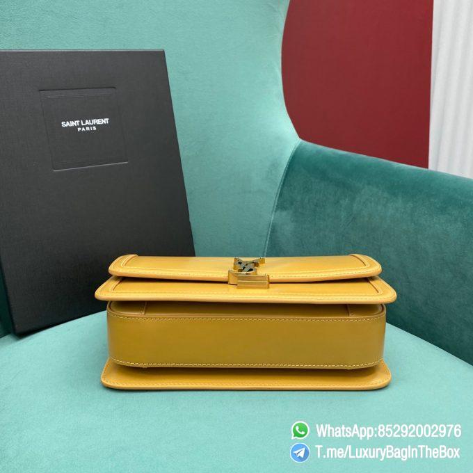 Top Quality Replica YSL Solferino Medium Satchel Bag Ginger Yellow In Box Saint Laurent Leather with Front Flap Bronze Metal Hardware Metal YSL Initials Closure SKU 634305 04