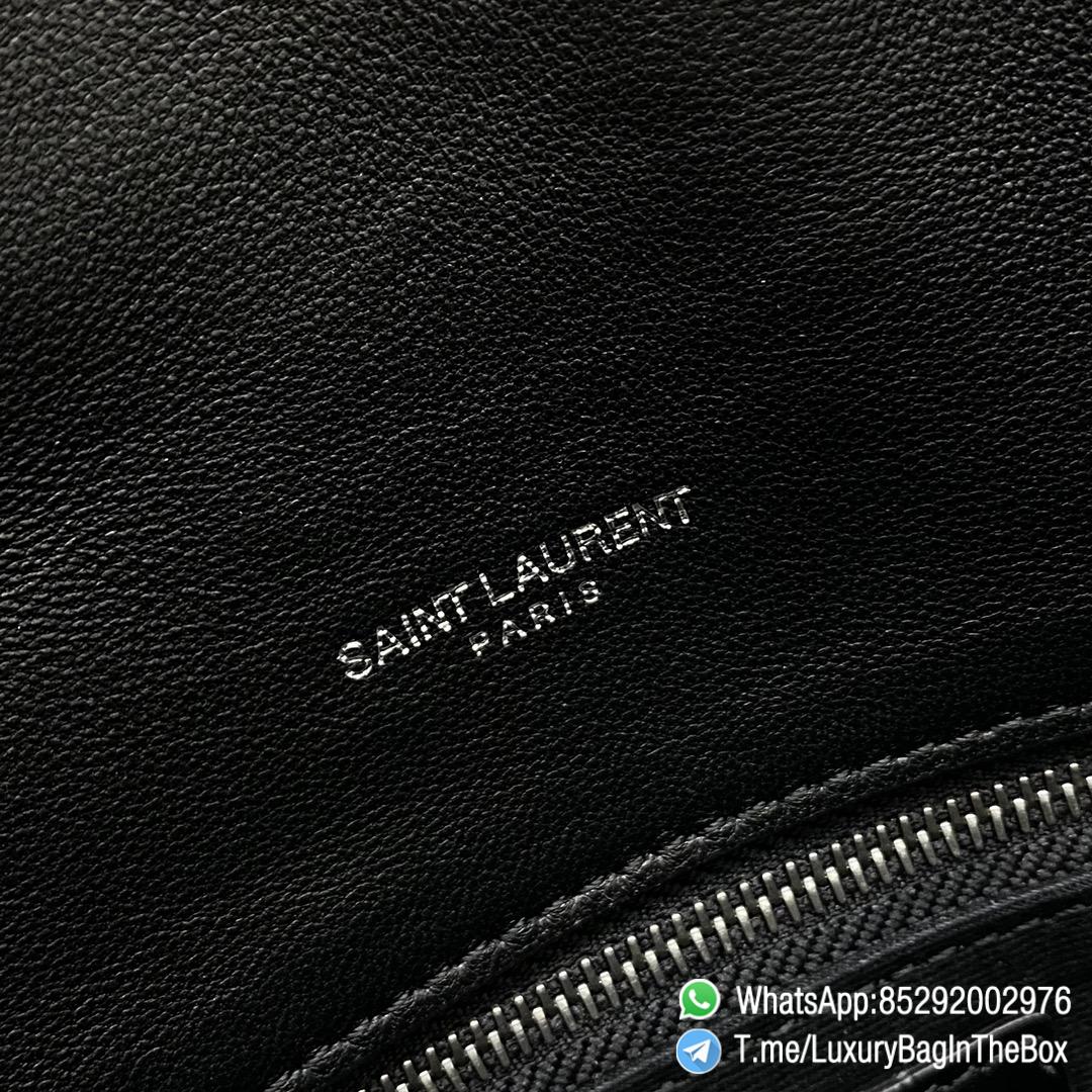 Top Quality YSL Puffer Toy Bag Black In Quilted Lambskin with Silver Handware Metal YSL Initials and Detachable Chain Leather Strap SKU 6203331EL001000 08