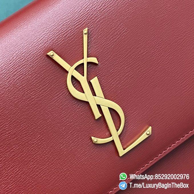 YSL MEDIUM SUNSET SATCHEL IN SMOOTH LEATHER SATCHEL FRONT FLAP TOP HANDLE ADJUSTABLE AND DETACHABLE LEATHER AND CHAIN STRAP BRONZE METAL YSL INITIALS SKU 634723D420W6008 05