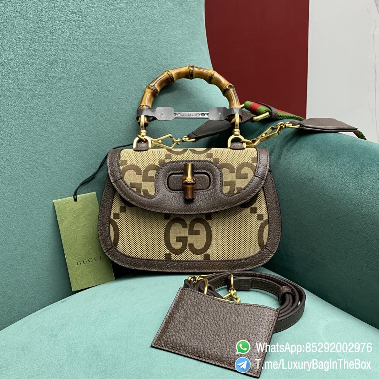 Top Quality Luxury Handbag Bamboo 1947 Jumbo GG Small Top Handle Bag SKU ‎675797 UKMDT 2570 01